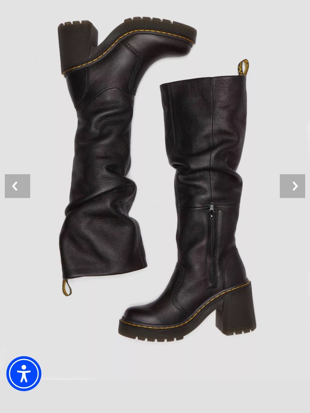 Women's Tall Chunky Heel Boots in black by Dr. Martens